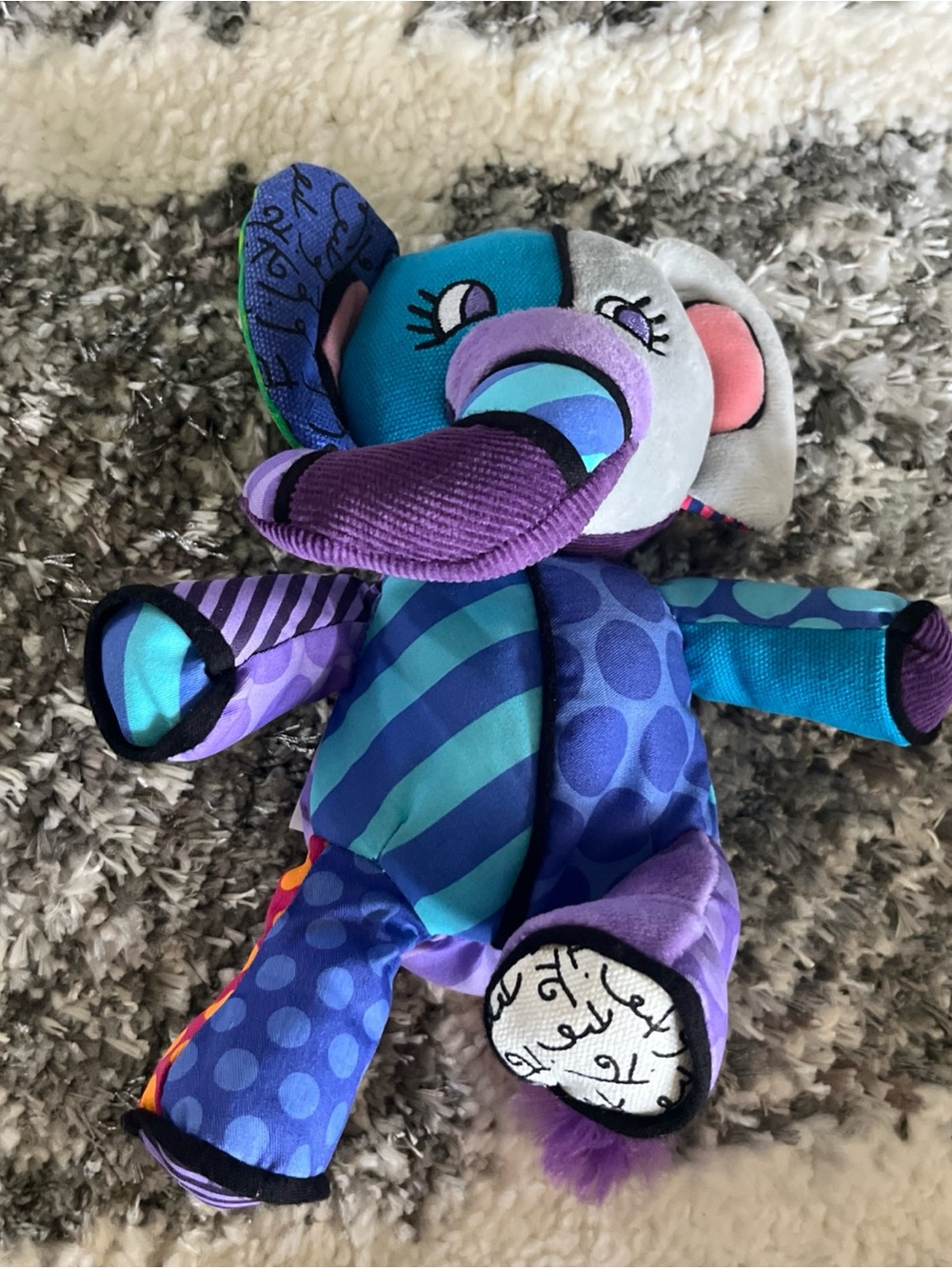 Enesco Romero Britto Pop Plush Jasper The Elephant Colorful